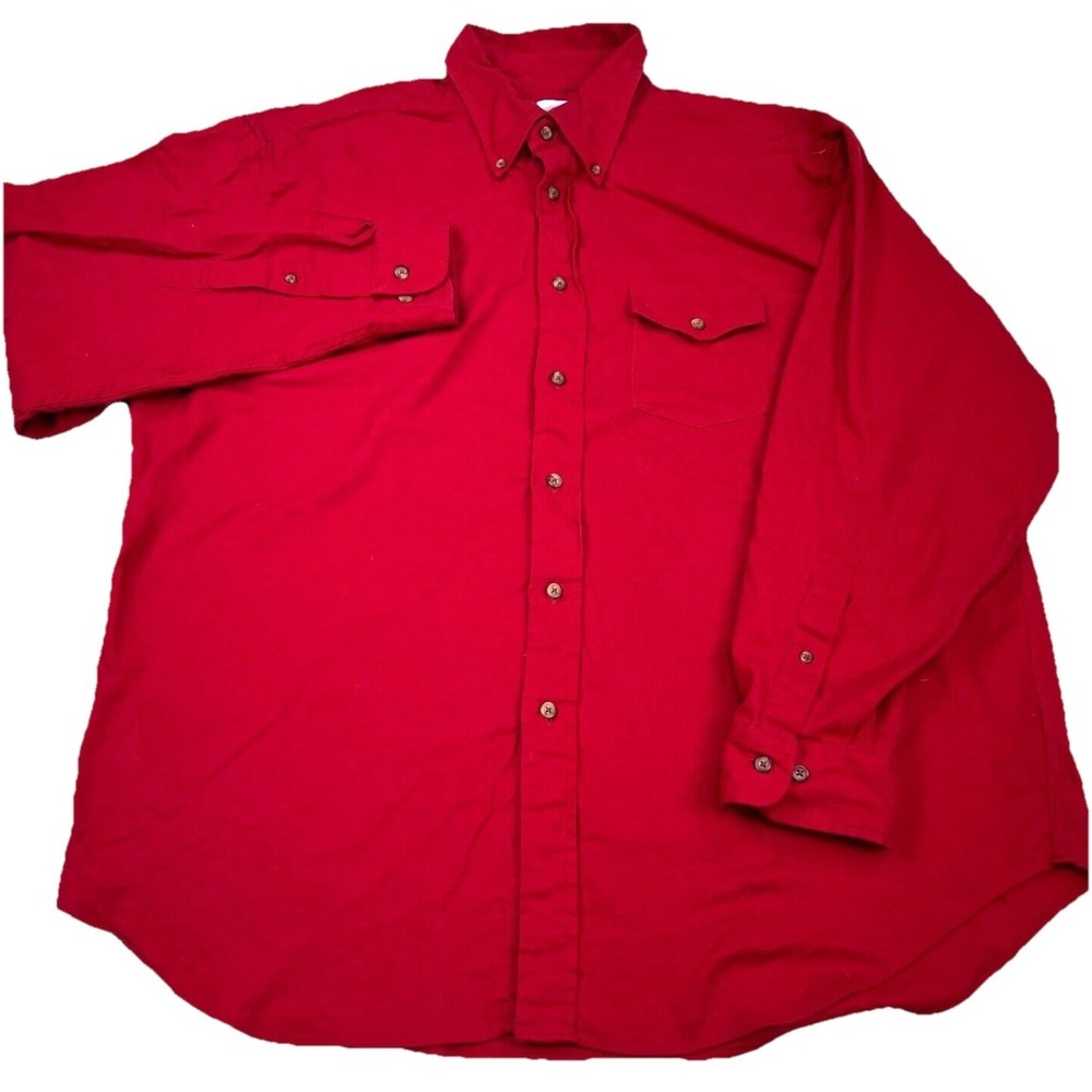 Brooks Brothers Shirt Men XL‎ Red Button Up Lightweight Twill 346 Flap Pocket